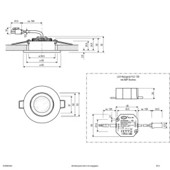 EVN PC20 inbouwlamp rond fasedimmer 3000K alu