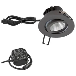 EVN PC65 inbouwlamp rond, 3000K antraciet