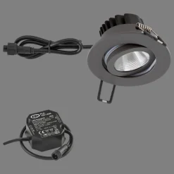 EVN PC65 inbouwlamp rond, 3000K antraciet