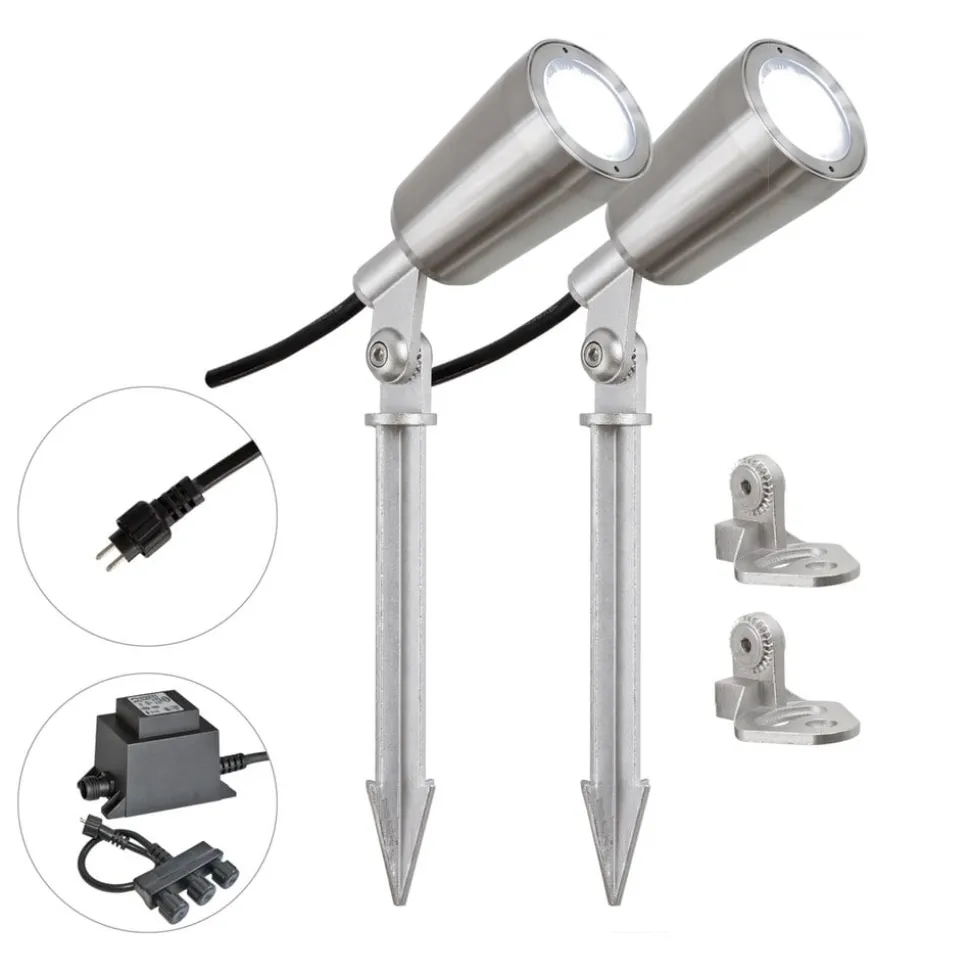 EVN PC6806 LED tuinspot, 12V, 5.000K, 2er-set