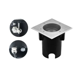 EVN Pentola inbouwlamp RVS 13,5x13,5 3.000K