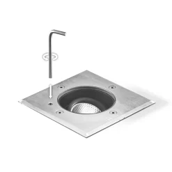 EVN Pentola inbouwlamp RVS 13,5x13,5 3.000K