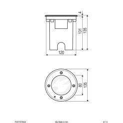EVN Pentola LED inbouwlamp rond antraciet