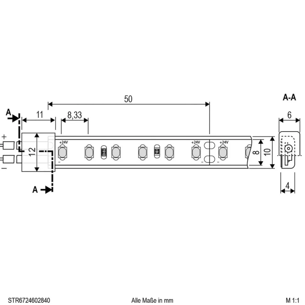 EVN STR6724 LED strip IP67 5m 48W 4.000K