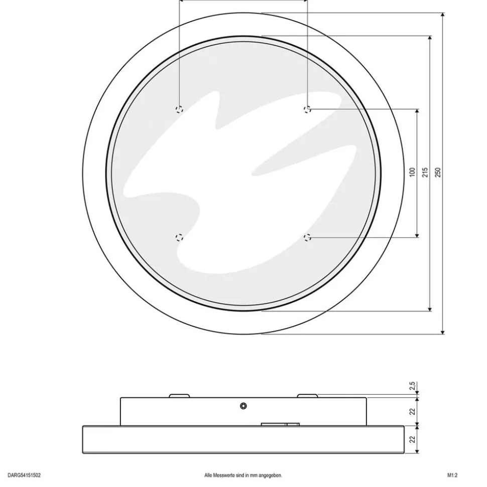 EVN Tectum LED buiten plafondlamp rond met glas
