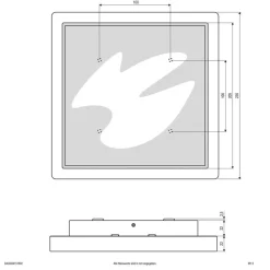 EVN Tectum LED buiten plafondlamp hoekig met glas