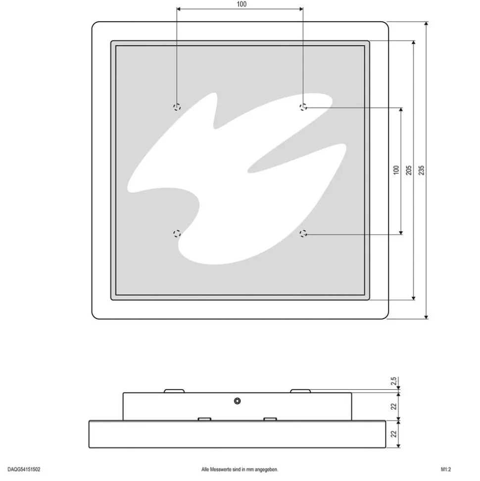 EVN Tectum LED buiten plafondlamp hoekig met glas