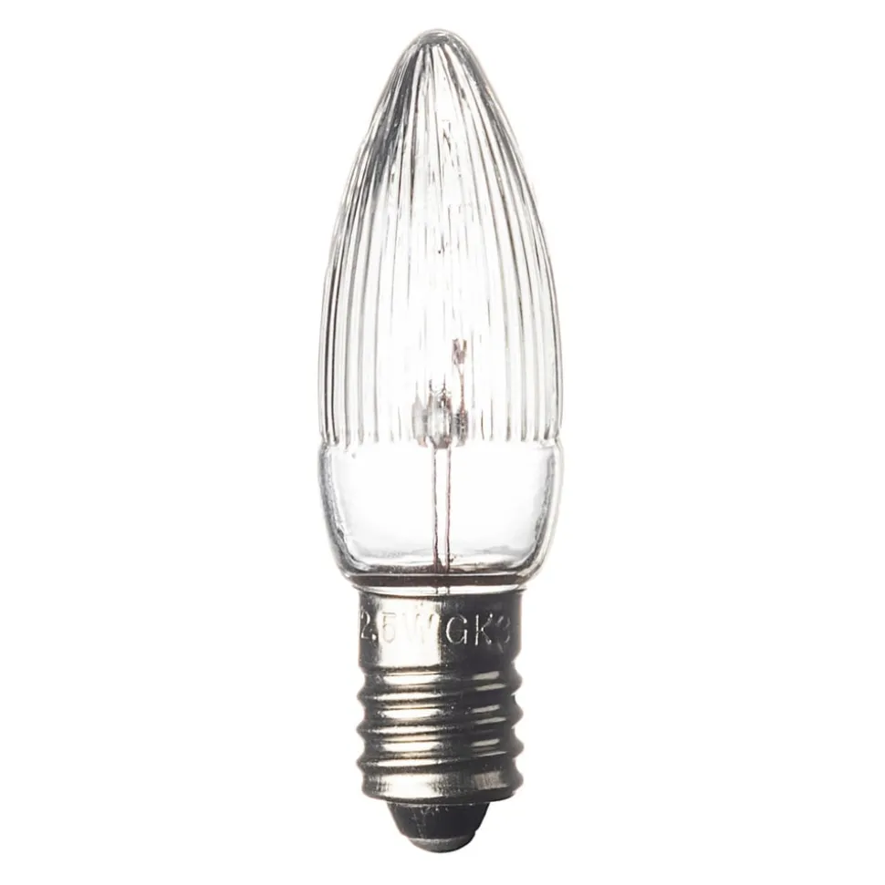 E10-14V-reservelampen van 3W, set van 3, kaarsvorm