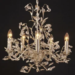 Exclusieve kroonluchter Buono 5-lichts zilver