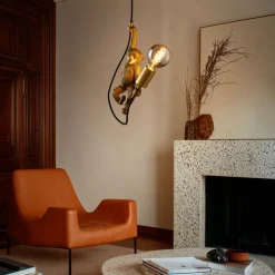 Extravaganza Chimp hanglamp, goud mat/zwart