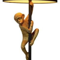 Extravaganza Chimp vloerlamp, goud mat/zwart