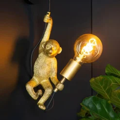Extravaganza Chimp wandlamp, goud mat/zwart