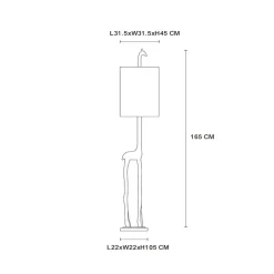 Extravaganza Miss Tall vloerlamp, mat goud