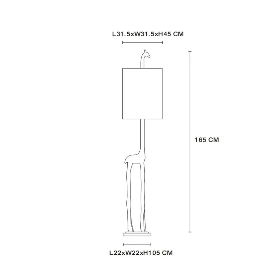 Extravaganza Miss Tall vloerlamp, mat goud
