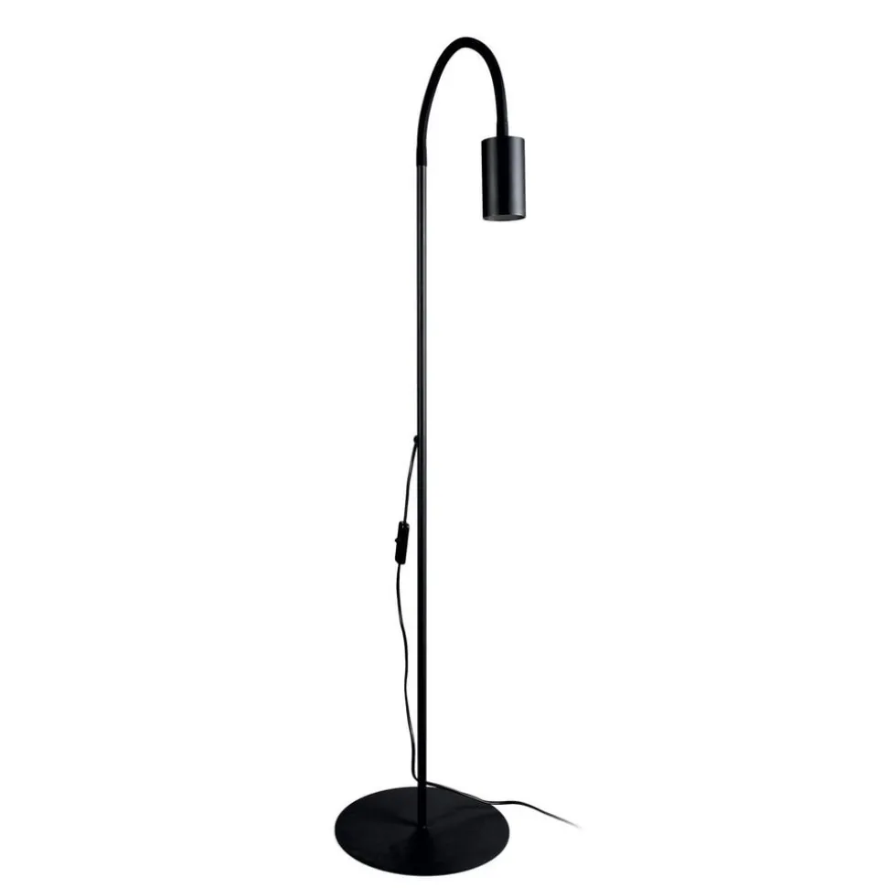 Eye Flex vloerlamp met flexibele arm, zwart