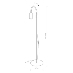 Eye Flex vloerlamp met flexibele arm, zwart