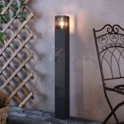 Facado II tuinpadverlichting, hoogte 100 cm, grijs/rook 11 x 11 cm IP65