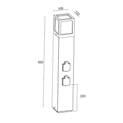 Facado Socket contactdooszuil, hoogte 65 cm