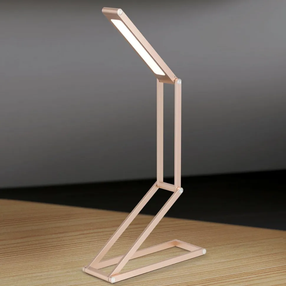 Falto LED oplaadbare tafellamp, goudkleurig, aluminium, verstelbaar