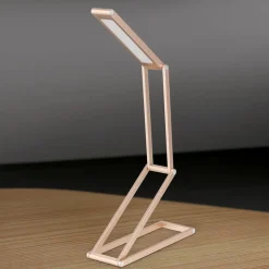 Falto LED oplaadbare tafellamp, goudkleurig, aluminium, verstelbaar