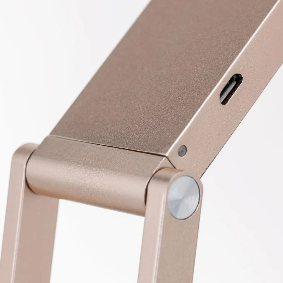 Falto LED oplaadbare tafellamp, goudkleurig, aluminium, verstelbaar