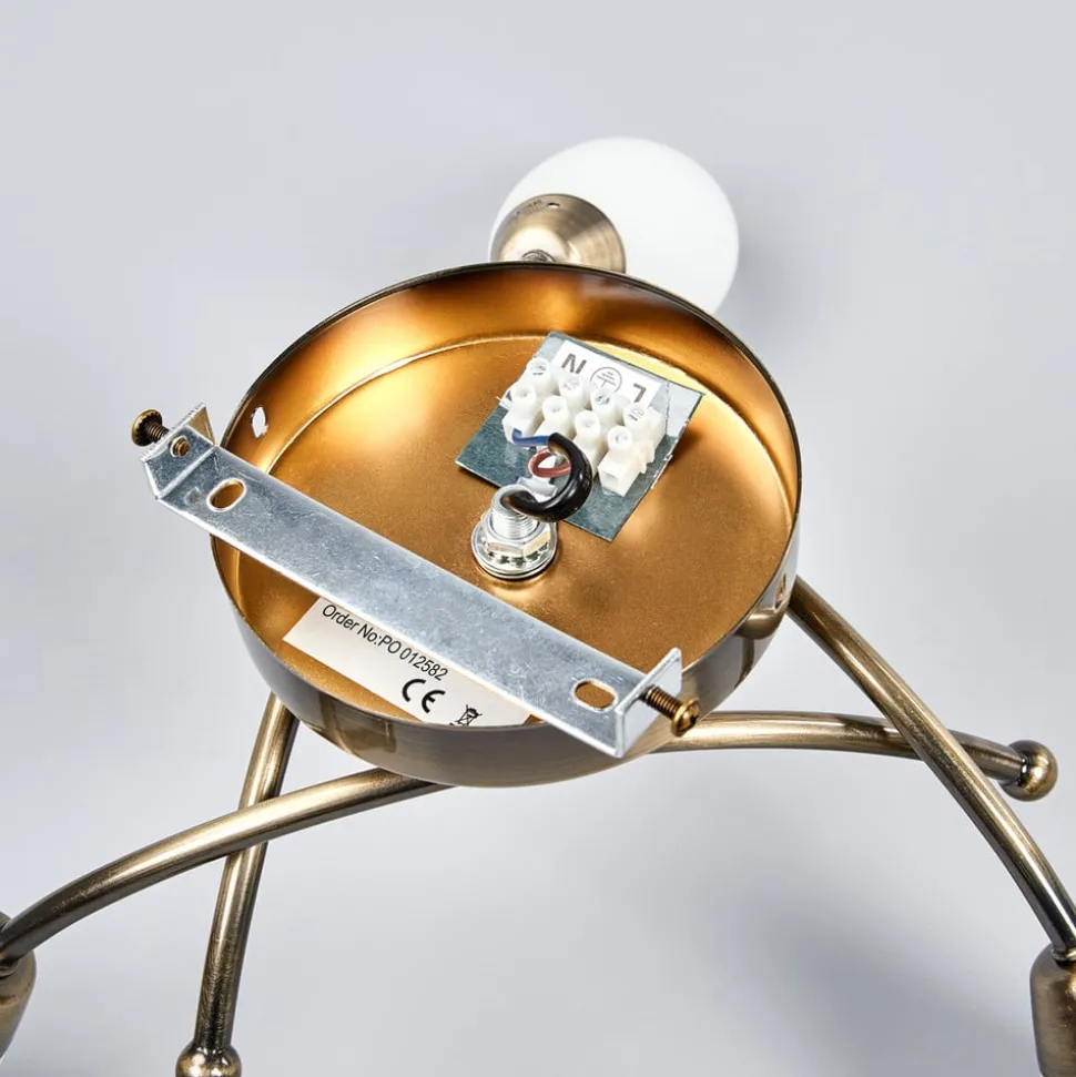 Fantastische plafondlamp OPERA, 3-li, antiek mess.