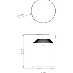 Faro LED sokkellamp, hoogte 25 cm, donkergrijs, DALI, 3.000K