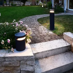 Faro LED tuinpadverlichting, hoogte 100 cm, donkergrijs, DALI, 3.000 K