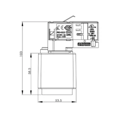 3-fasen railsysteem D Lijncontactdoosadapter, grijs, 1380 W