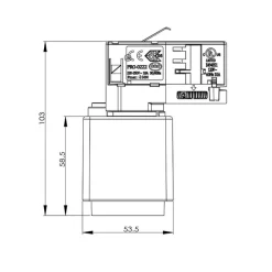 3-fasen railsysteem D Lijncontactdoosadapter, zwart, 1380 W
