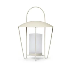 ferm LIVING Abri lantaarn, beige, roestvrij staal, glas, Ø 30 cm
