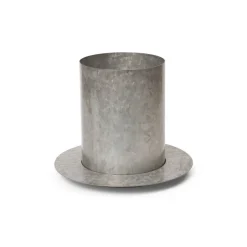 ferm LIVING Auran bloempot, grijs, hoogte 21 cm, ijzer