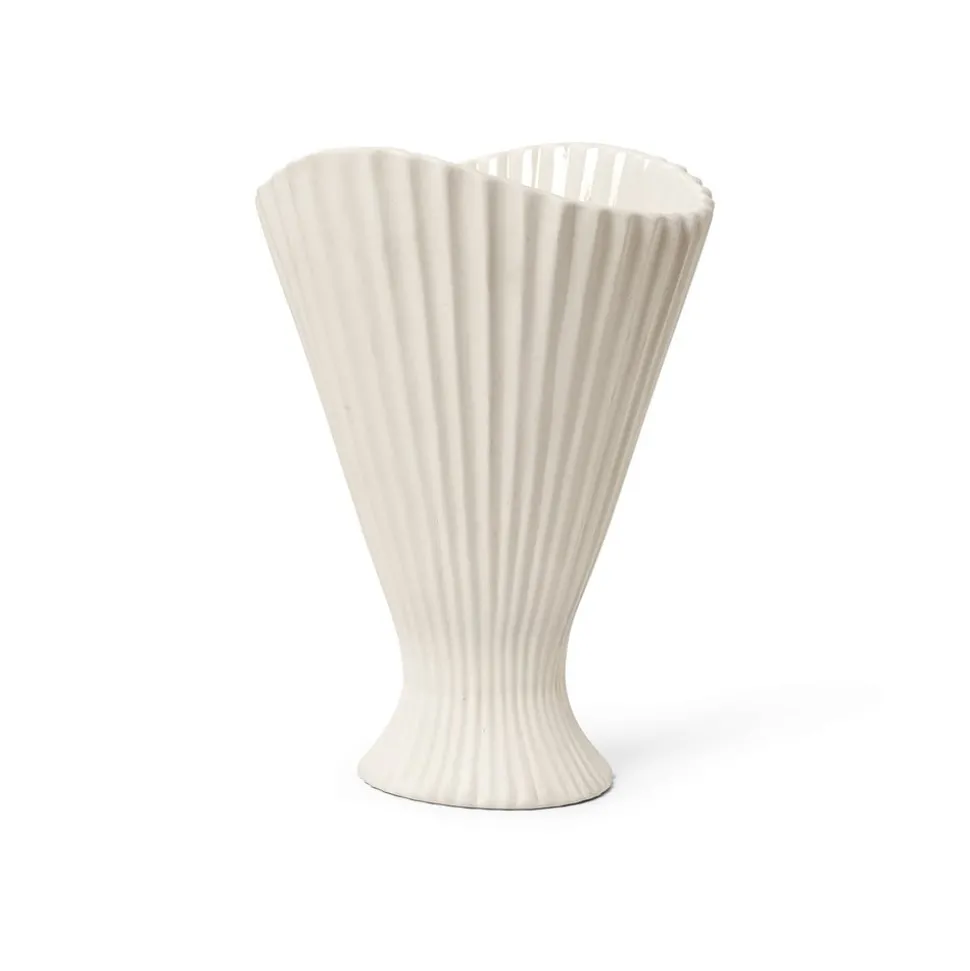 ferm LIVING Fonteinvaas, wit, hoogte 30,5 cm, keramiek