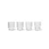 ferm LIVING Glas Ripple Small, helder, 60 ml, glas, set van 4
