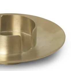 ferm LIVING Kandelaar Blok, gepolijst, messing, Ø 11 cm