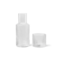 ferm LIVING karafset Ripple Small, helder, glas, 2-delig