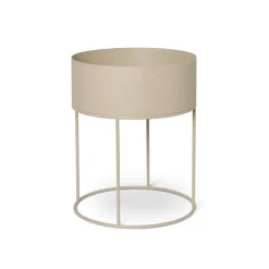 ferm LIVING Plantenbak Rond, beige, Ø 40 cm, staal