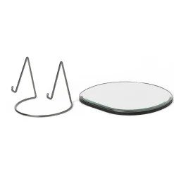 ferm LIVING Pond tafelspiegel, chroom, breedte 21 cm, glas