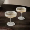 ferm LIVING Ripple champagnekom, wit, 150 ml, glas, set van 2