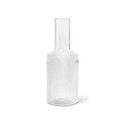 ferm LIVING Ripple karaf, helder, 1 liter, glas, mondgeblazen