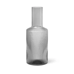 ferm LIVING Ripple karaf, grijs, 1 L, glas, mondgeblazen