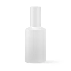 ferm LIVING Ripple karaf, wit, 1 liter, glas, mondgeblazen