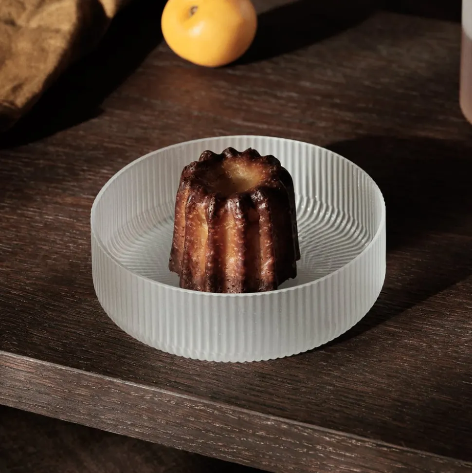 ferm LIVING Ripple serveerschaal, wit, Ø 12,2 cm, set van 4