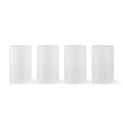 ferm LIVING Verrine Ripple, wit, 140 ml, glas, set van 4
