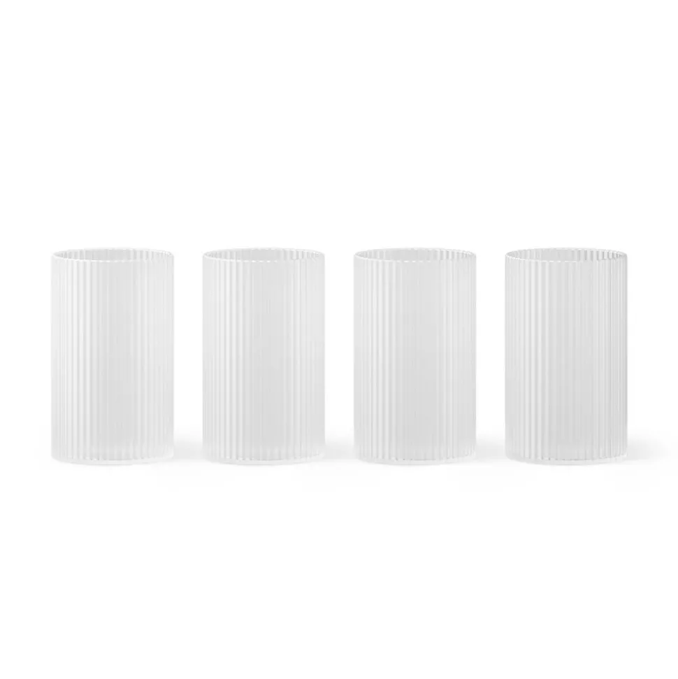 ferm LIVING Verrine Ripple, wit, 140 ml, glas, set van 4