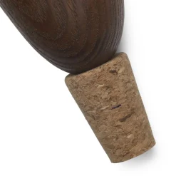 ferm LIVING wijnstop Cairn, bruin, hout, kurk, set van 2