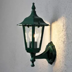 Firenze buitenwandlamp, groen, fitting boven, 36 cm