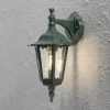 Firenze buitenwandlamp, groen, fitting onderaan, 36 cm