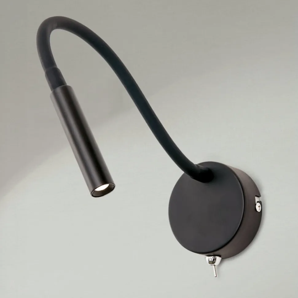 Flexibele LED wandlamp Colin in zwart