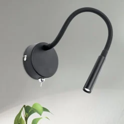 Flexibele LED wandlamp Colin in zwart